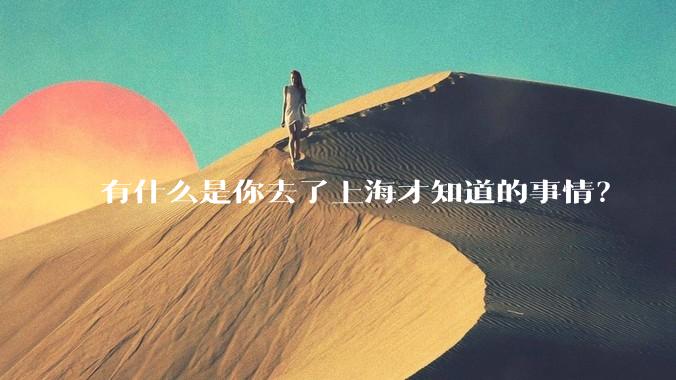有什么是你去了上海才知道的事情？